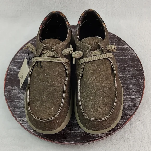 Ariat Men's Hilo Stretch Lace Dark Tan and Rust Aztec Shoe 10040445 - Picture 4 of 8